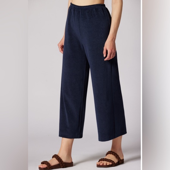 Soft Joie Pants - ✨ NWT Joie Arden French Terry Wide-Leg Lounge Ankle Pants in Peacoat Navy — XS